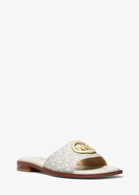 michael kors hannah signature logo slide sandal