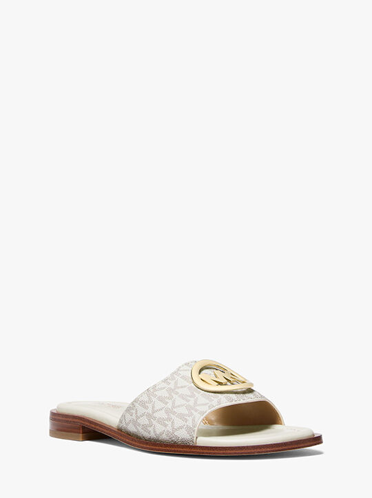 Hannah Signature Logo Slide Sandal michael kors hannah signature logo slide sandal
