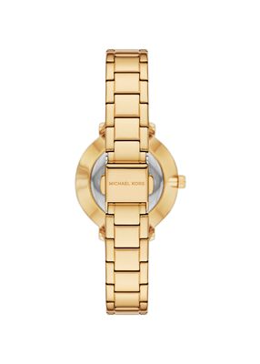 michael kors mini pyper pav  gold tone watch and jewelry gift set
