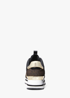 michael kors raina mixed media platform trainer