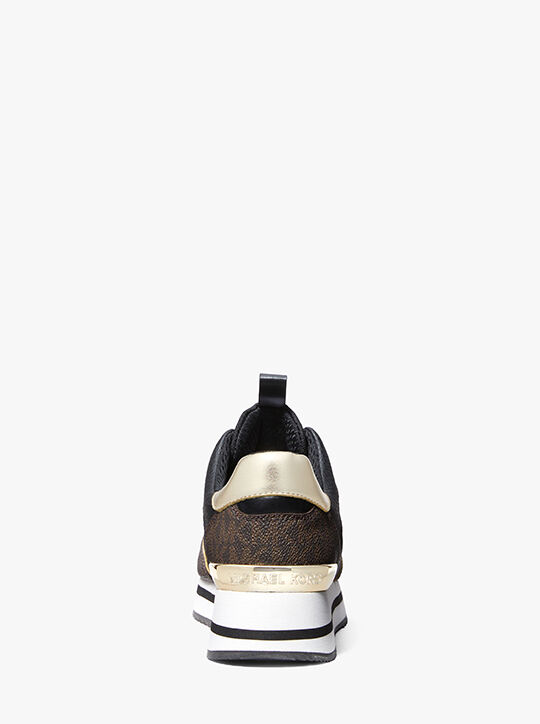 michael kors raina mixed media platform trainer