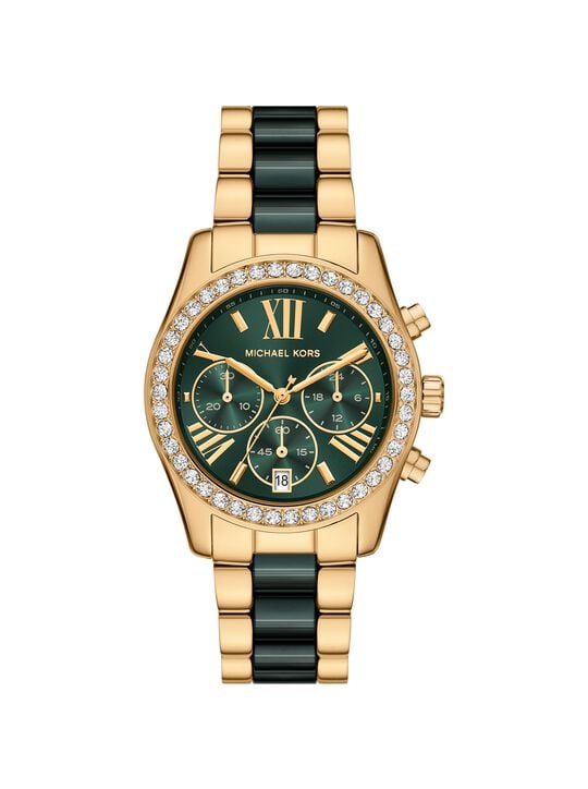 Lexington Pavé Gold-Tone and Ceramic Watch michael kors lexington pav gold tone and ceramic watch