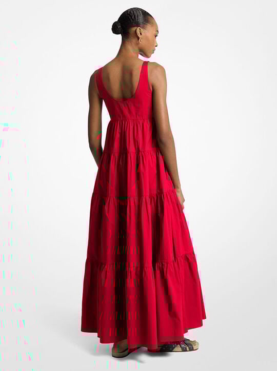 Stretch Cotton Tiered Dress michael kors stretch cotton tiered dress