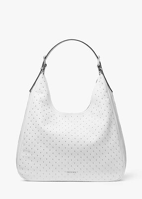 michael kors nolita large studded pebbled leather hobo shoulder bag