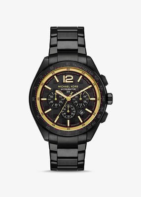 michael kors oversized accelerator 2 0 black tone watch