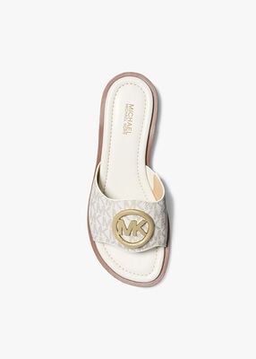michael kors hannah signature logo slide sandal