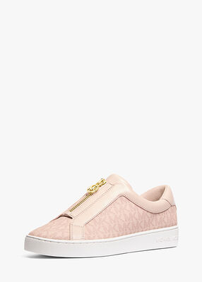 michael kors keaton signature logo zip up sneaker