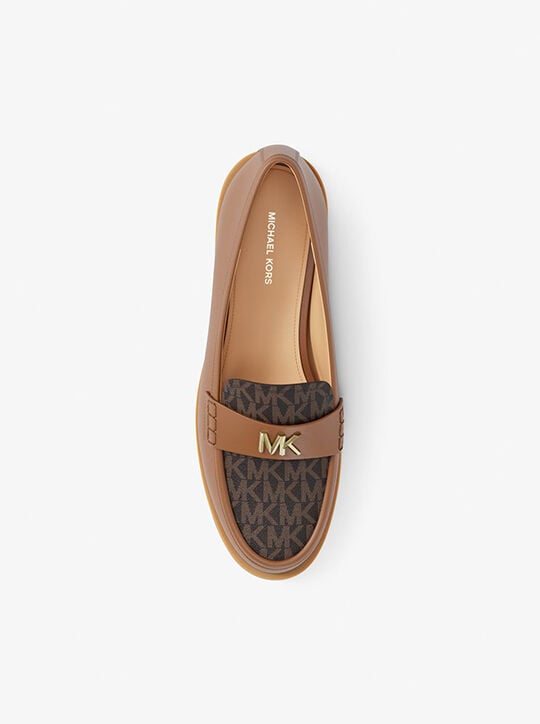 Lex Leather and Signature Logo Loafer michael kors lex leather and signature logo loafer