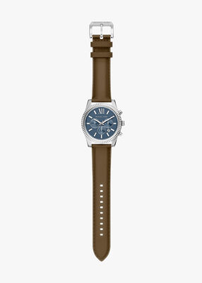 michael kors ساعة مايكل كورس ليكسينغتون كرونوغراف بسوار جلدي بني