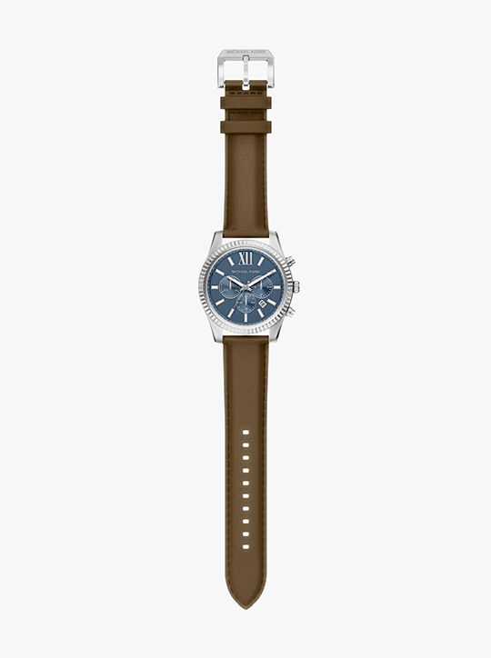 michael kors ساعة مايكل كورس ليكسينغتون كرونوغراف بسوار جلدي بني