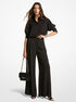 Checkerboard Logo Jacquard Wide-Leg Pants michael kors checkerboard logo jacquard wide leg pants