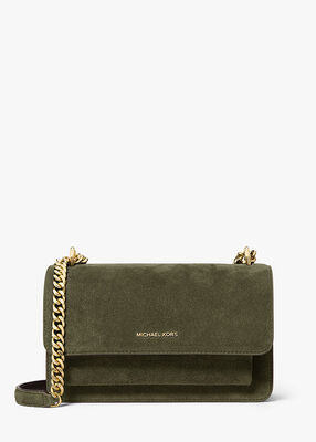 michael kors حقيبة كتف كبيرة من جلد الغزال كلير