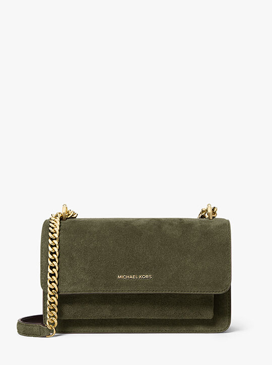 michael kors claire large suede shoulder bag