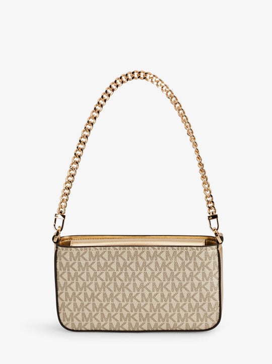 michael kors bryant small metallic signature logo convertible pochette