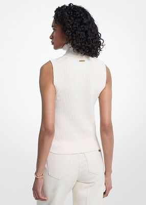 michael kors sleeveless wool blend turtleneck top