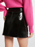 Crinkled Faux Patent Leather Skirt