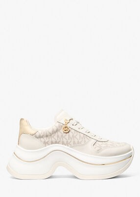 michael kors arla leather and suede trainer