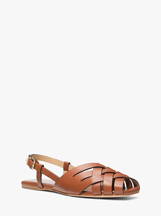 Irene Woven Leather Slingback Sandal michael kors irene woven leather slingback sandal