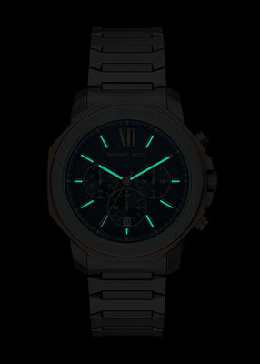 michael kors ساعة مايكل كورس بريسكوت كرونوغراف المصنوعة من الفولاذ المقاوم للصدأ
