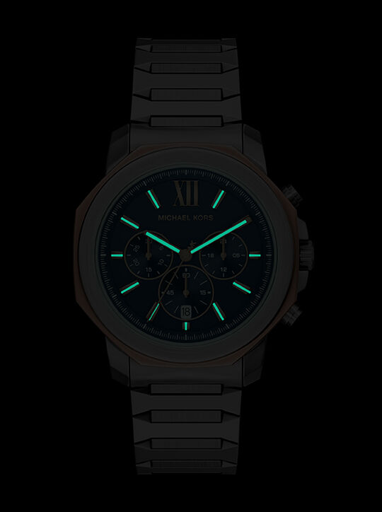 michael kors ساعة مايكل كورس بريسكوت كرونوغراف المصنوعة من الفولاذ المقاوم للصدأ