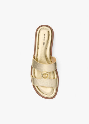 michael kors صندل إيرين من الجلد المعدني