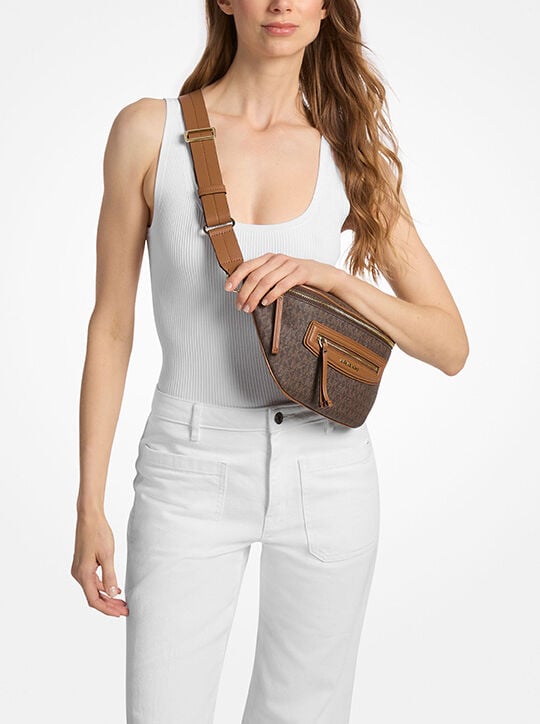 Jet Set Travel Medium Signature Logo Sling Pack michael kors jet set travel medium signature logo sling pack