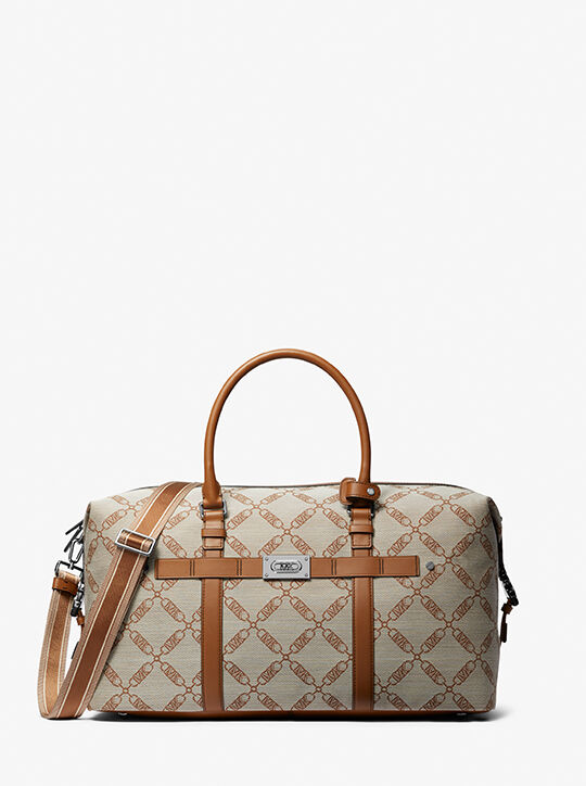 Henry Empire Logo Jacquard Duffel Bag michael kors henry empire logo jacquard duffel bag