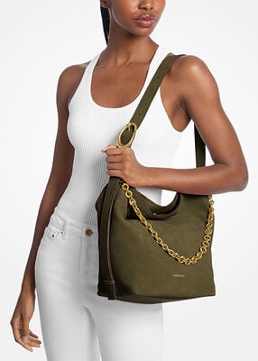 michael kors nolita large suede bucket tote bag