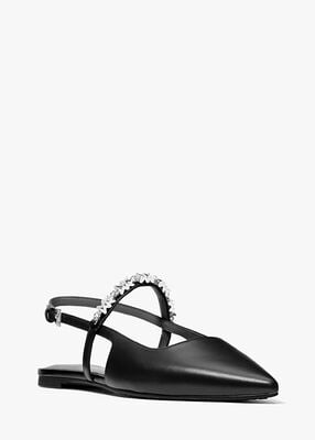 michael kors dina flex leather slingback flat