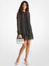 Polka Dot Print Georgette Tie-Neck Dress michael kors polka dot print georgette tie neck dress