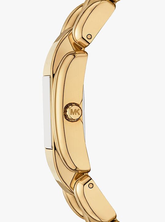 Mini Hally Pavé Gold-Tone Watch michael kors mini hally pav gold tone watch