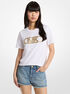 michael kors studded empire monogram cotton jersey t shirt