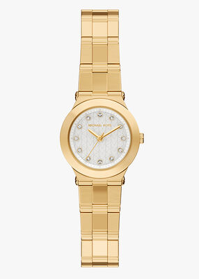 michael kors ساعة مايكل كورس بيلي بثلاث عقارب من الفولاذ المقاوم للصدأ بلون ذهبي