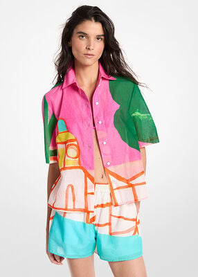 michael kors x christina zimpel cotton lawn shirt
