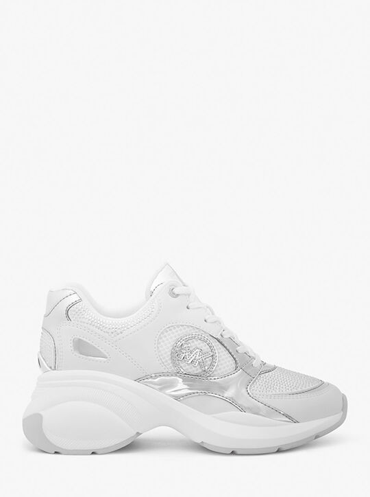 Zuma Embellished Scuba and Mesh Trainer michael kors zuma embellished scuba and mesh trainer