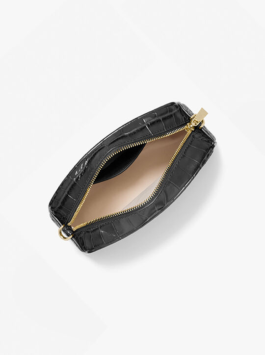 michael kors jet set small crocodile embossed leather crossbody bag
