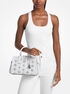 michael kors laila small embellished laser cut leather satchel