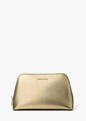 michael kors jet set medium metallic leather travel kit