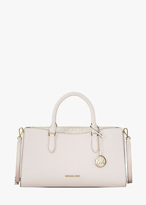 michael kors arden medium leather top zip satchel