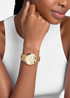 michael kors billie gold tone stainless steel watch