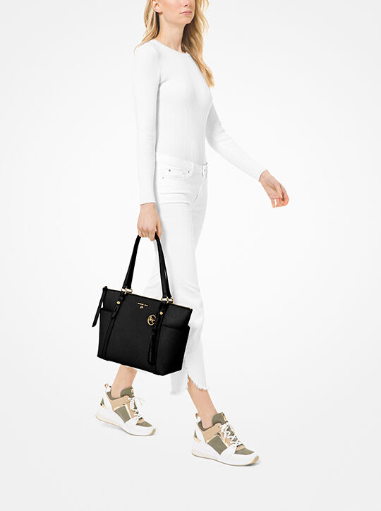 Sullivan Medium Saffiano Leather Top-Zip Tote Bag | Michael Kors ...