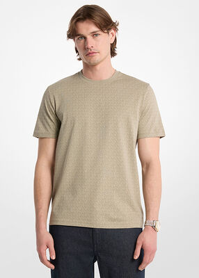 michael kors signature logo print cotton jersey t shirt