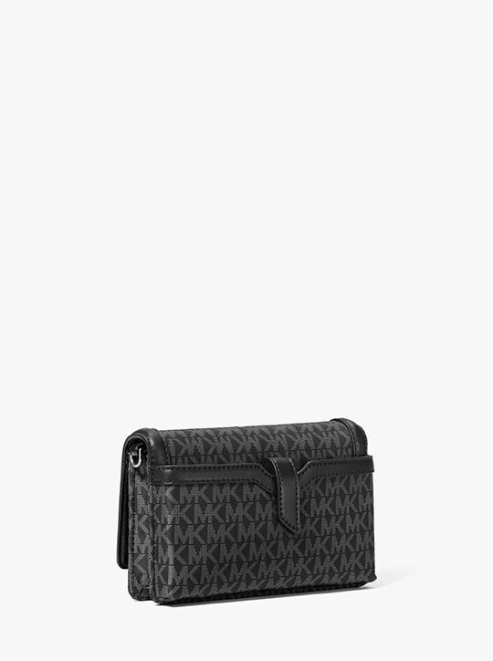 michael kors حقيبة كروس جيت سيت صغيرة منسوجة مطبوع عليها شعار الهاتف الذكي