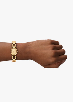 michael kors maude gold tone link watch