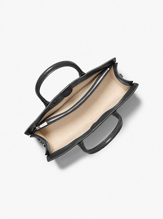 michael kors scarlett medium snake embossed leather satchel