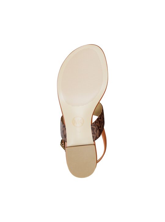 michael kors hannah signature logo t strap sandal