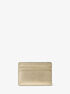 michael kors jet set metallic pebbled leather card case