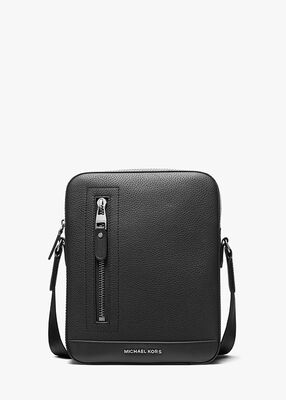 michael kors hudson pebbled leather flight bag