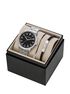 michael kors oversized wolfe silver tone watch and bracelet set