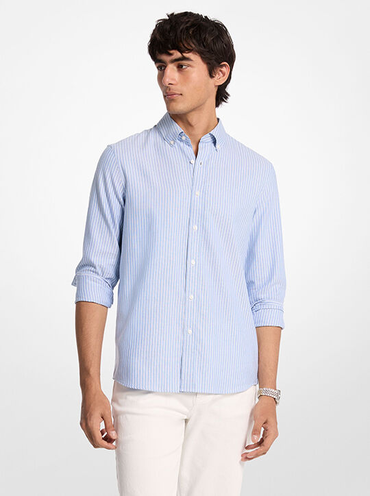 Classic-Fit Striped Cotton Shirt michael kors classic fit striped cotton shirt